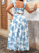 Women's Plus Size Floral Two-Piece Summer Set