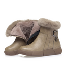 Women's Waterproof Cotton Leather Boots