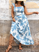 Women's Plus Size Floral Two-Piece Summer Set