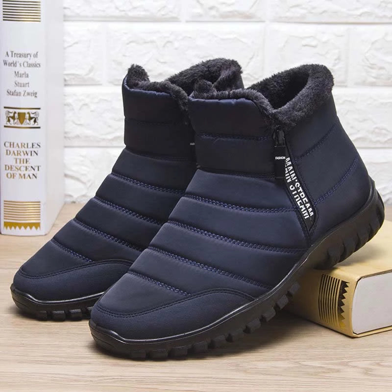 Men's Waterproof Warm Cotton Zipper Snow Ankle Boots ( HOT SALE !!!-60