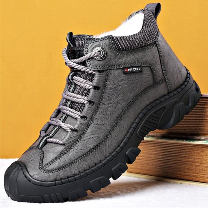 Men's Outdoor Non-Slip Leather Warm Cotton Boots