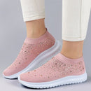 Women's Crystal Breathable Orthopedic Slip On Walking Shoes