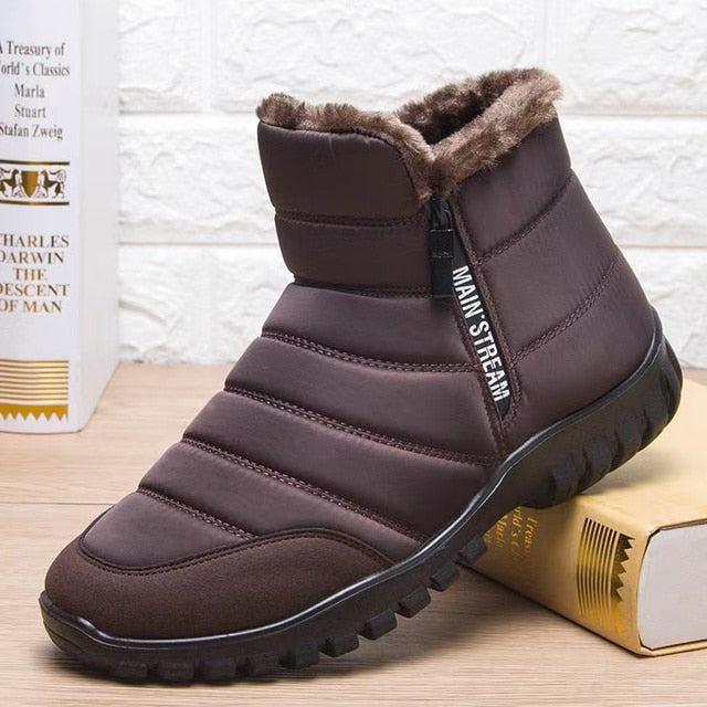 Men's Waterproof Warm Cotton Zipper Snow Ankle Boots ( HOT SALE !!!-60% OFF For a Limited Time )