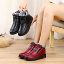 Women's Waterproof Non-slip Cotton Soft Leather Boots