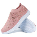 Women's Crystal Breathable Orthopedic Slip On Walking Shoes